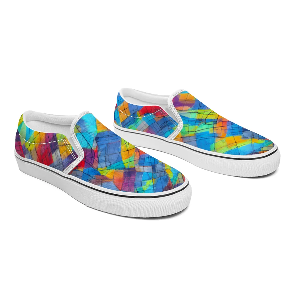 Plaid Pattern Collection - Unisex Slip-On Canvas Sneakers