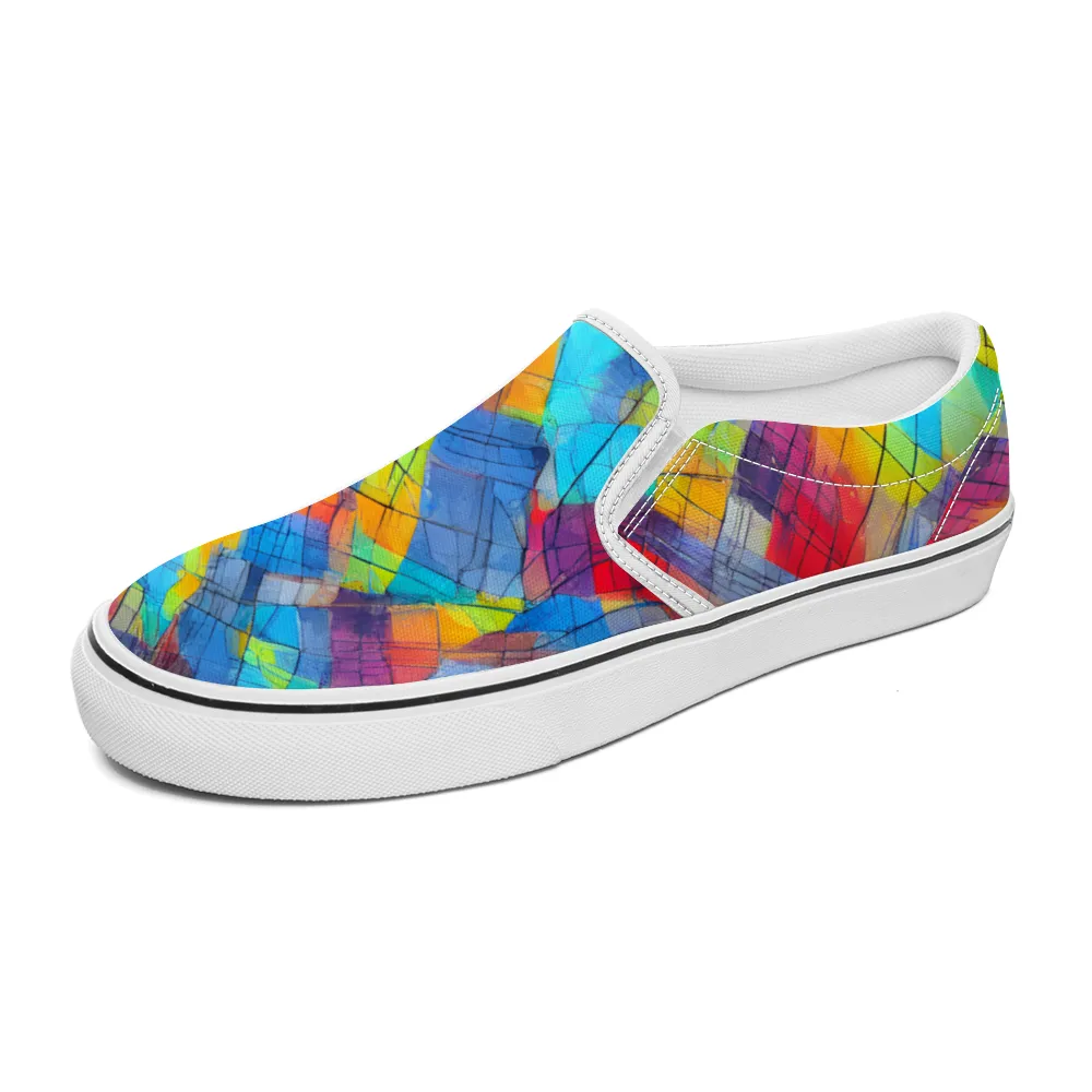 Plaid Pattern Collection - Unisex Slip-On Canvas Sneakers