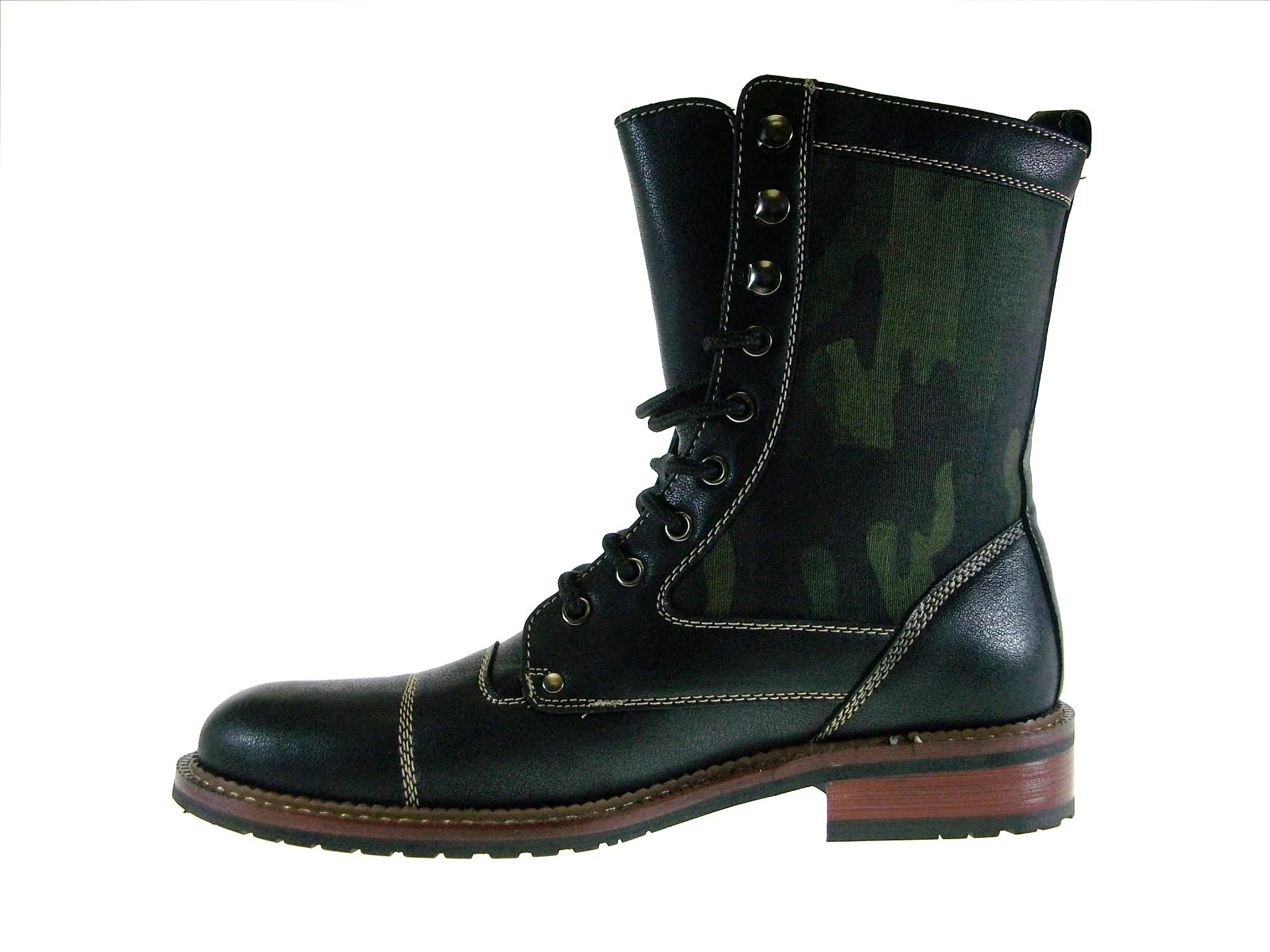 Polar Fox Men's 801025A Calf High Camo Desgin Military Combat Boots