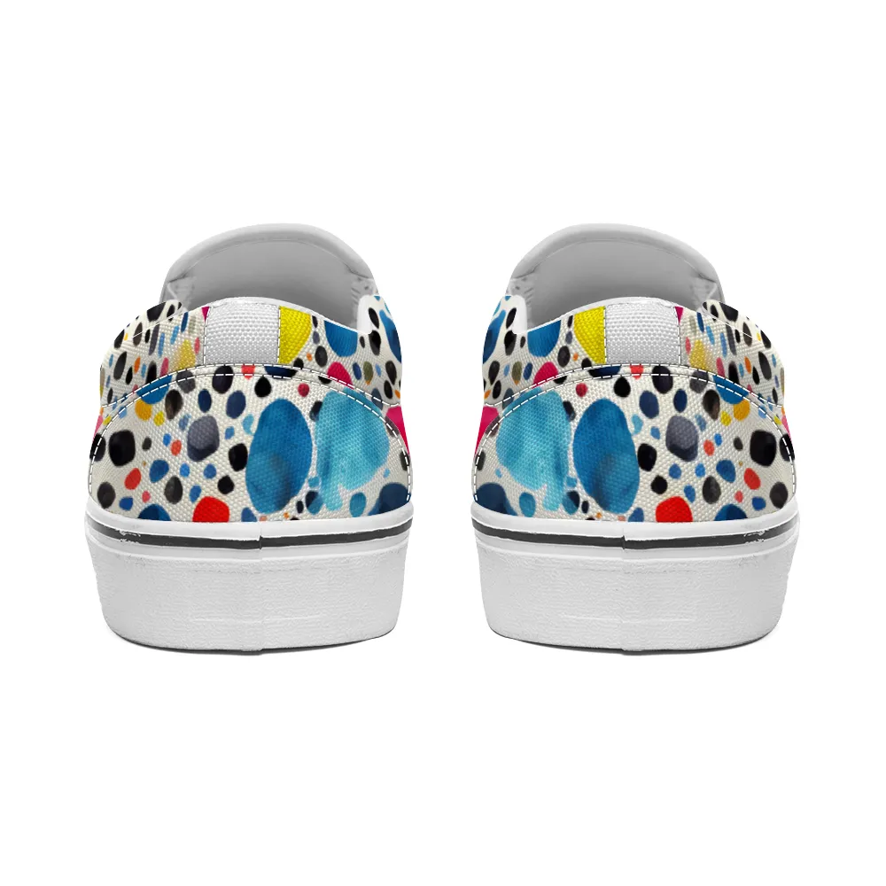 Polka Dots Pattern Collection - Unisex Slip-On Canvas Sneakers