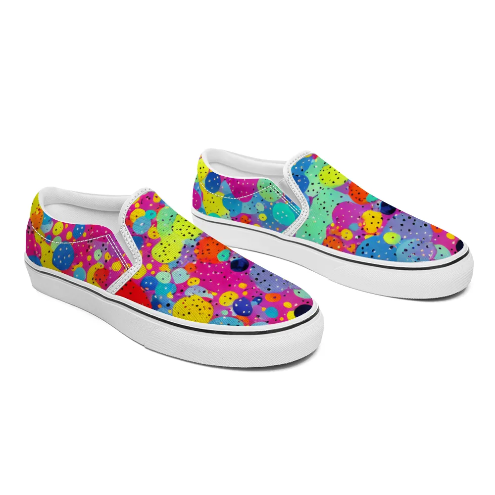 Polka Dots Pattern Collection - Unisex Slip-On Canvas Sneakers