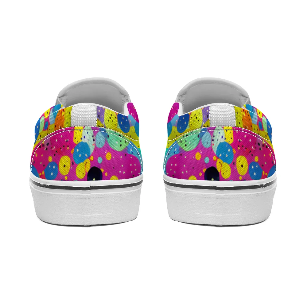 Polka Dots Pattern Collection - Unisex Slip-On Canvas Sneakers