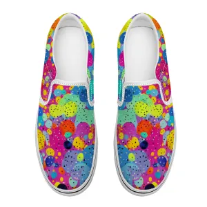 Polka Dots Pattern Collection - Unisex Slip-On Canvas Sneakers