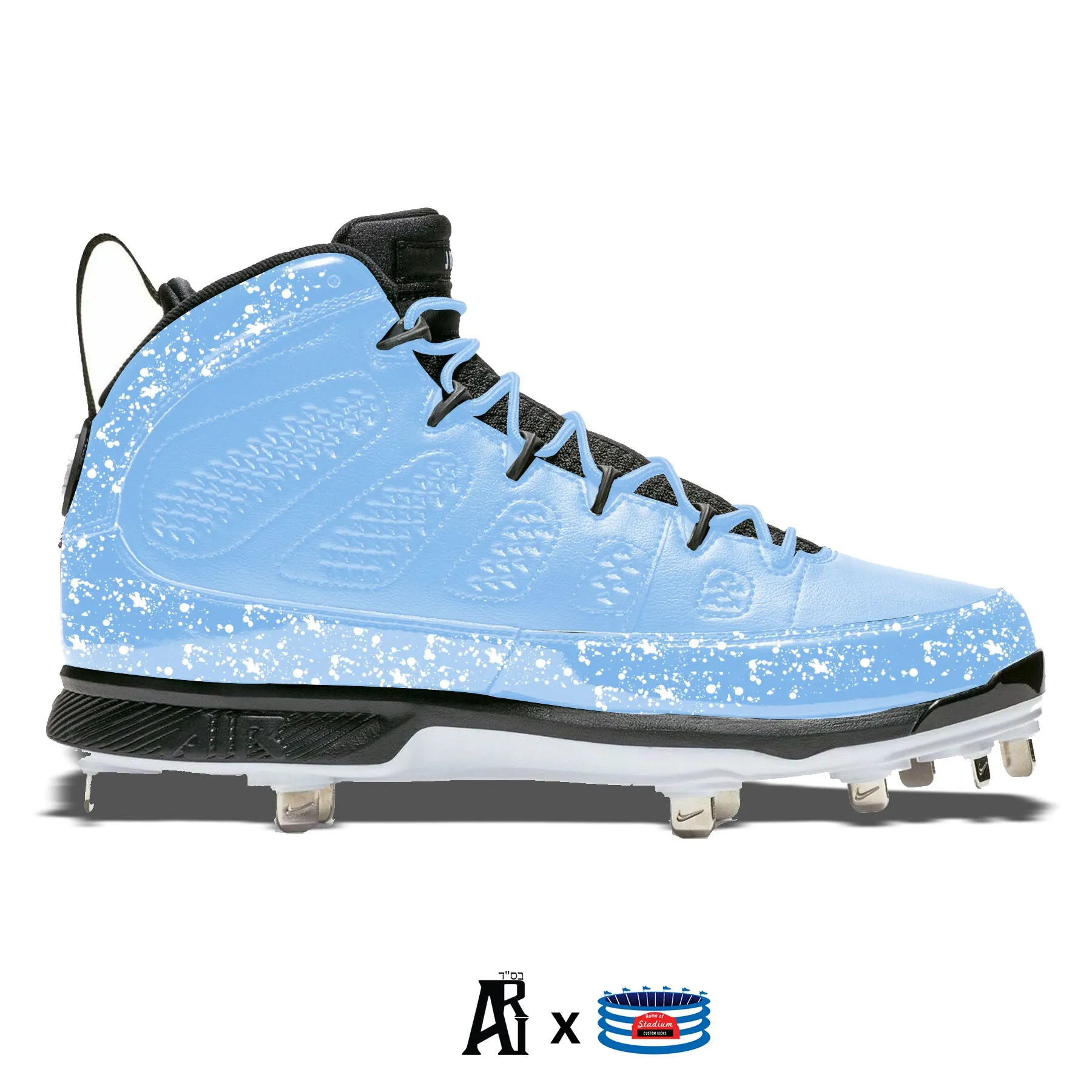 "Carolina Splatter" Jordan 9 Retro Cleats