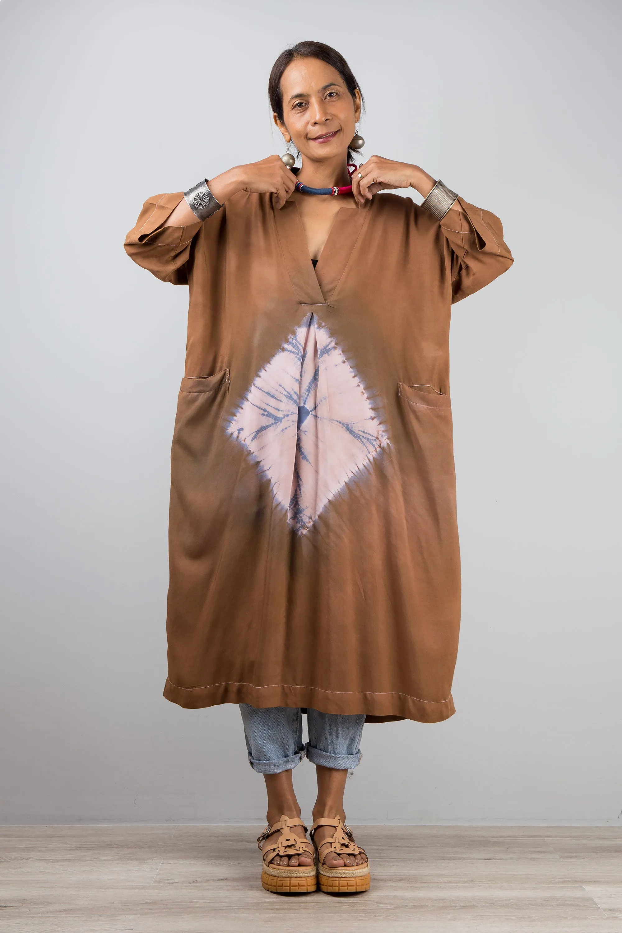 Shibori Kaftan dress