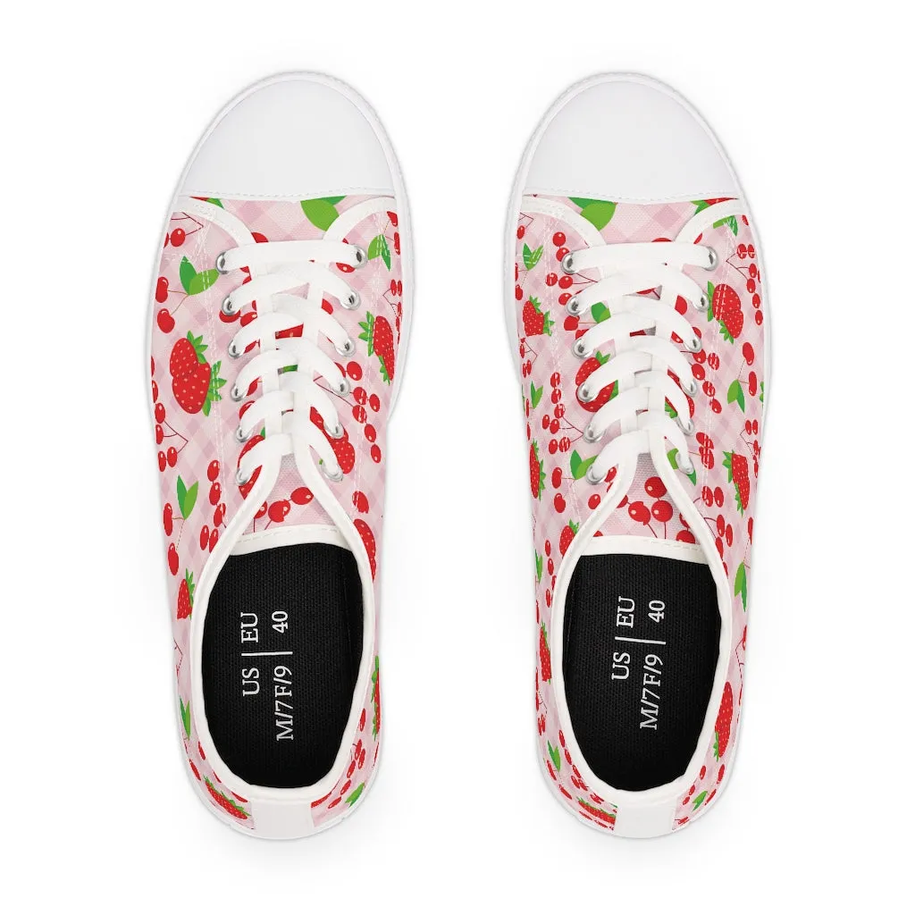 Strawberry & cherry Women's Low Top Sneakers