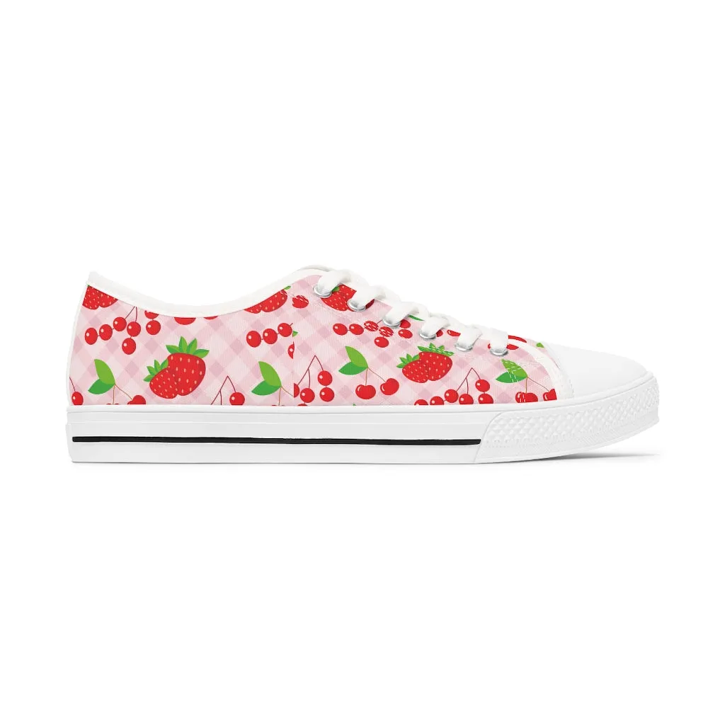 Strawberry & cherry Women's Low Top Sneakers