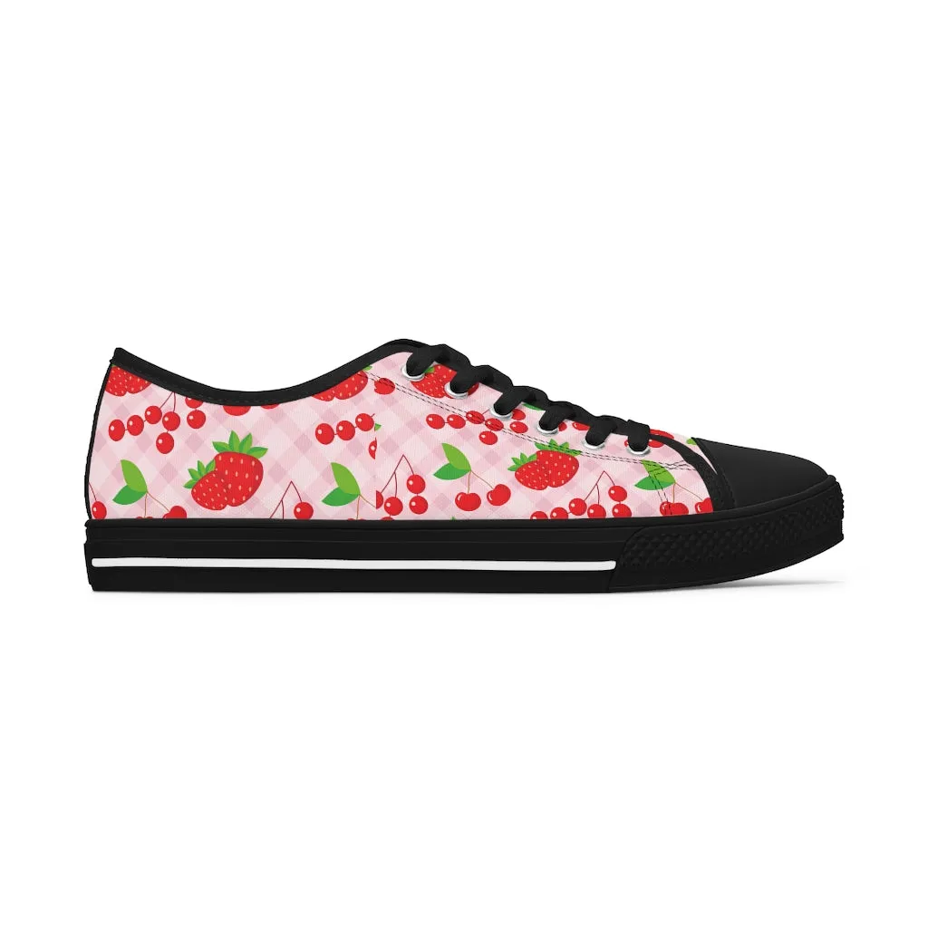 Strawberry & cherry Women's Low Top Sneakers