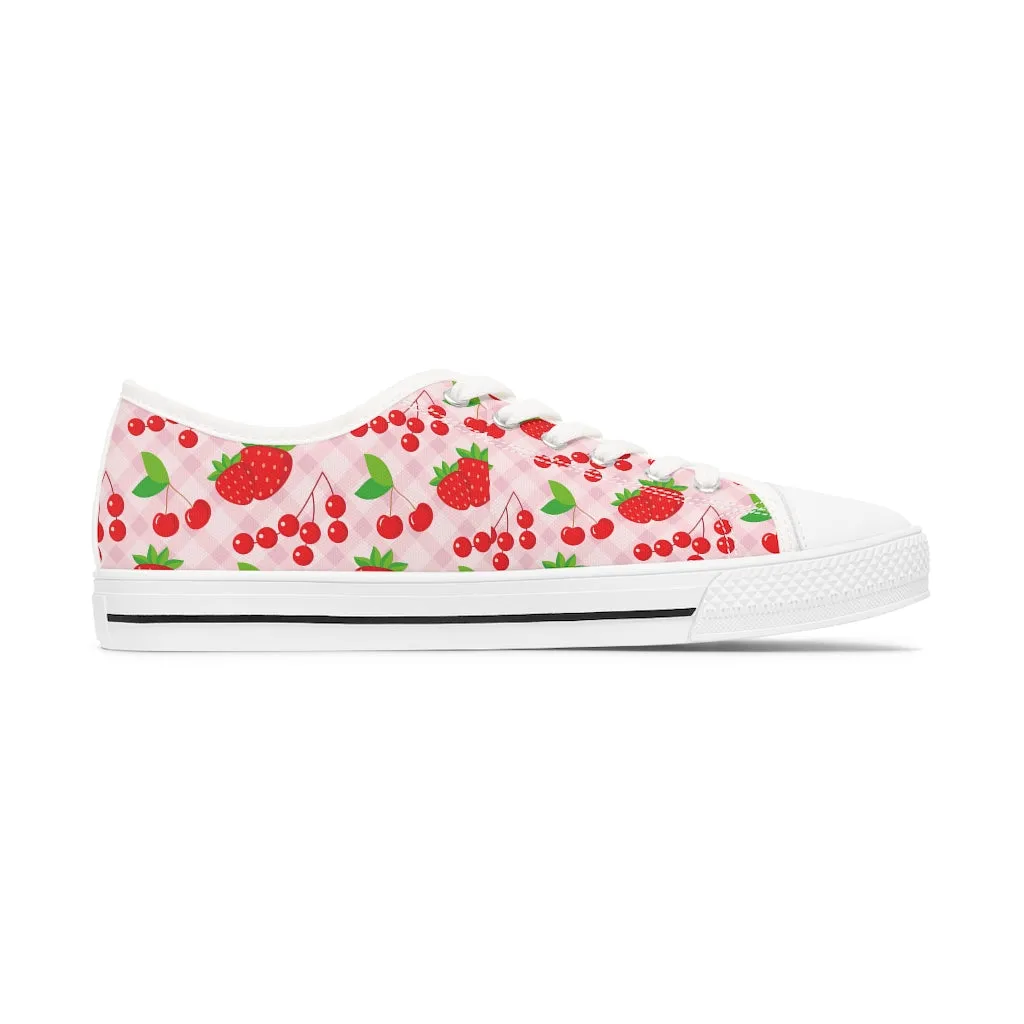 Strawberry & cherry Women's Low Top Sneakers