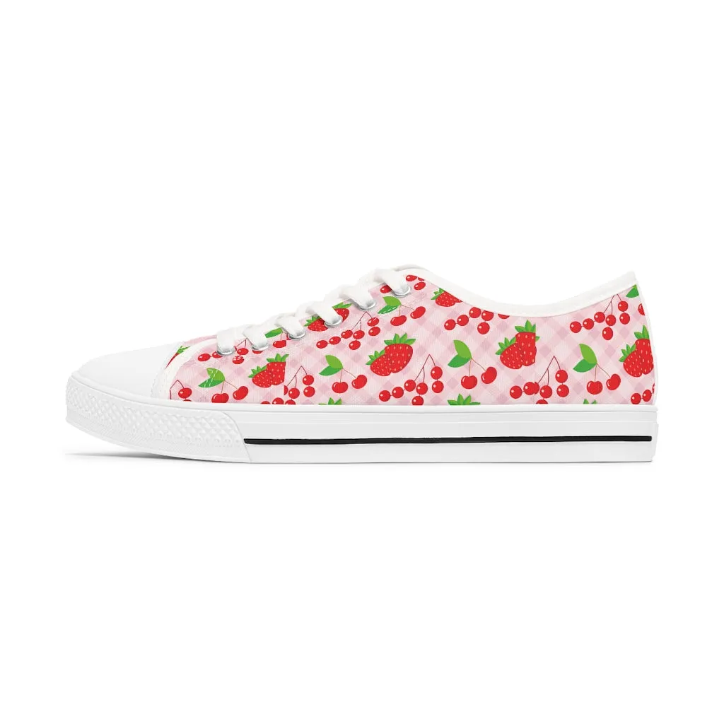 Strawberry & cherry Women's Low Top Sneakers