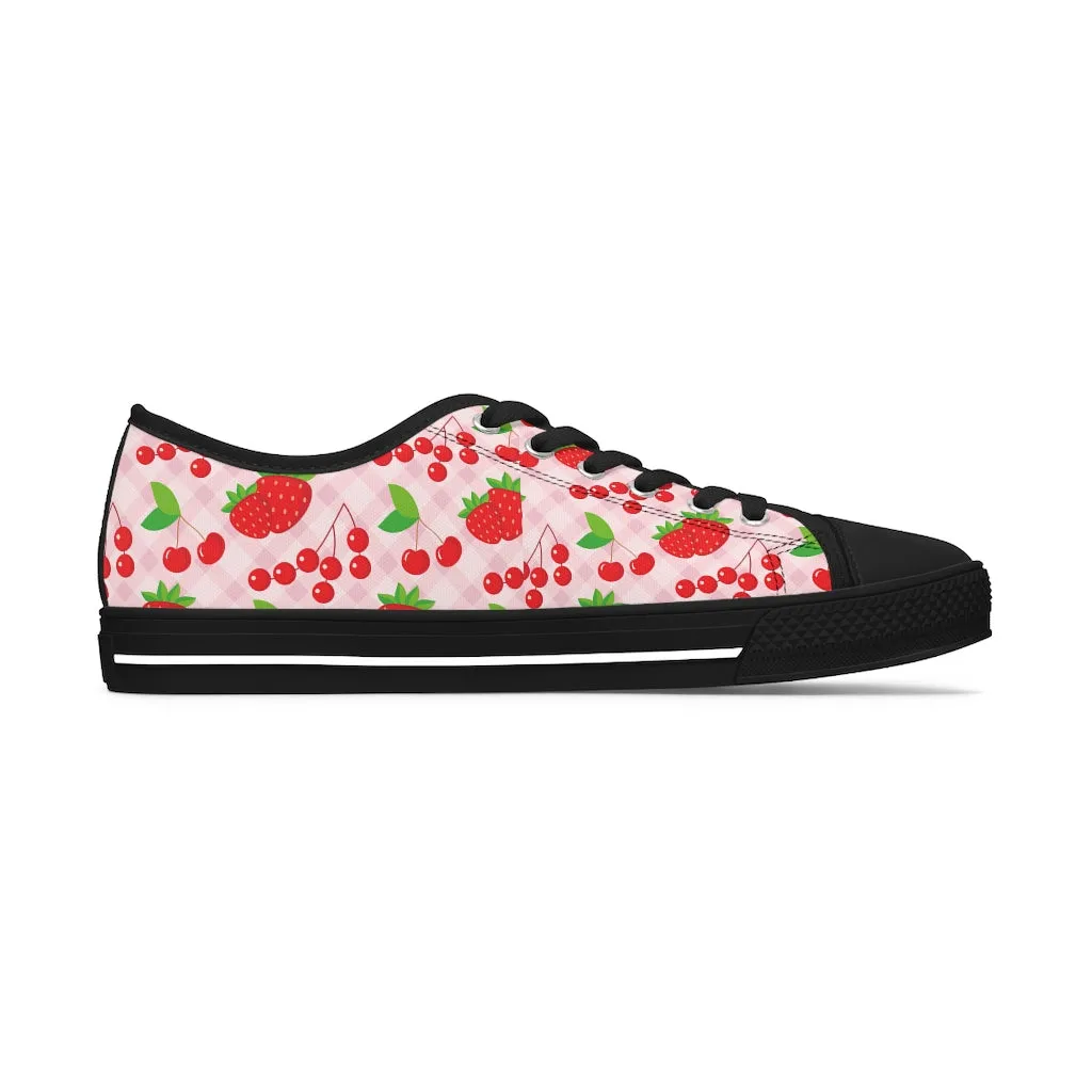 Strawberry & cherry Women's Low Top Sneakers