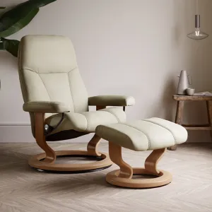 Stressless Consul Small Chair & Stool with Classic Base