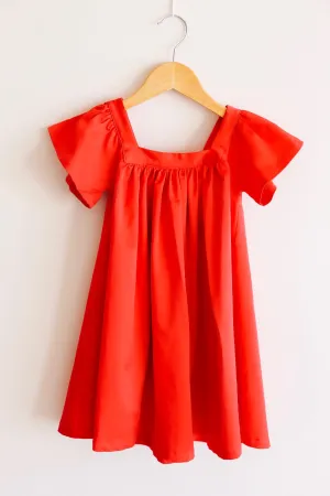 The Holly Dress in Cherry Red