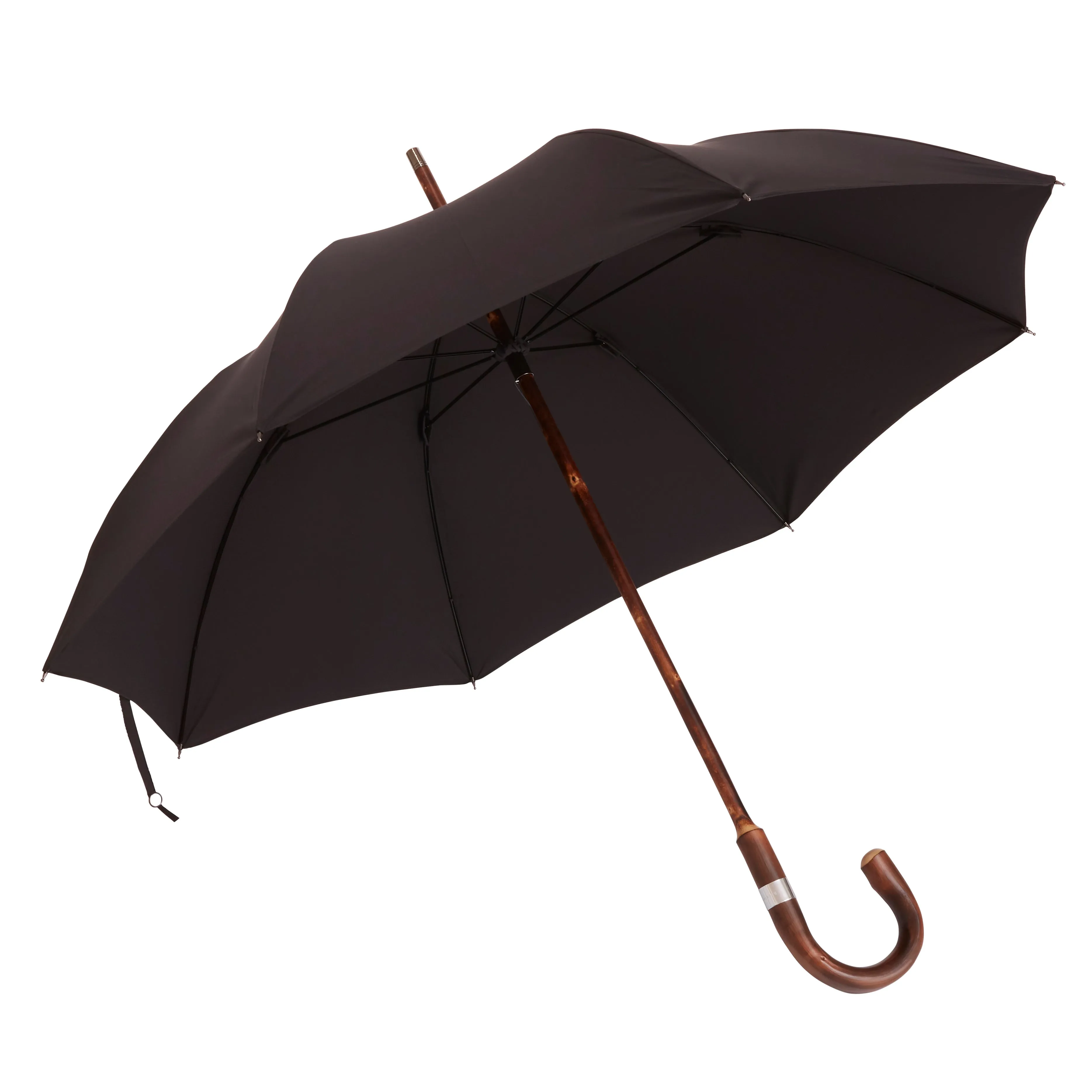 The London Umbrella - Crafted From A Single Piece Of English Chestnut - Black