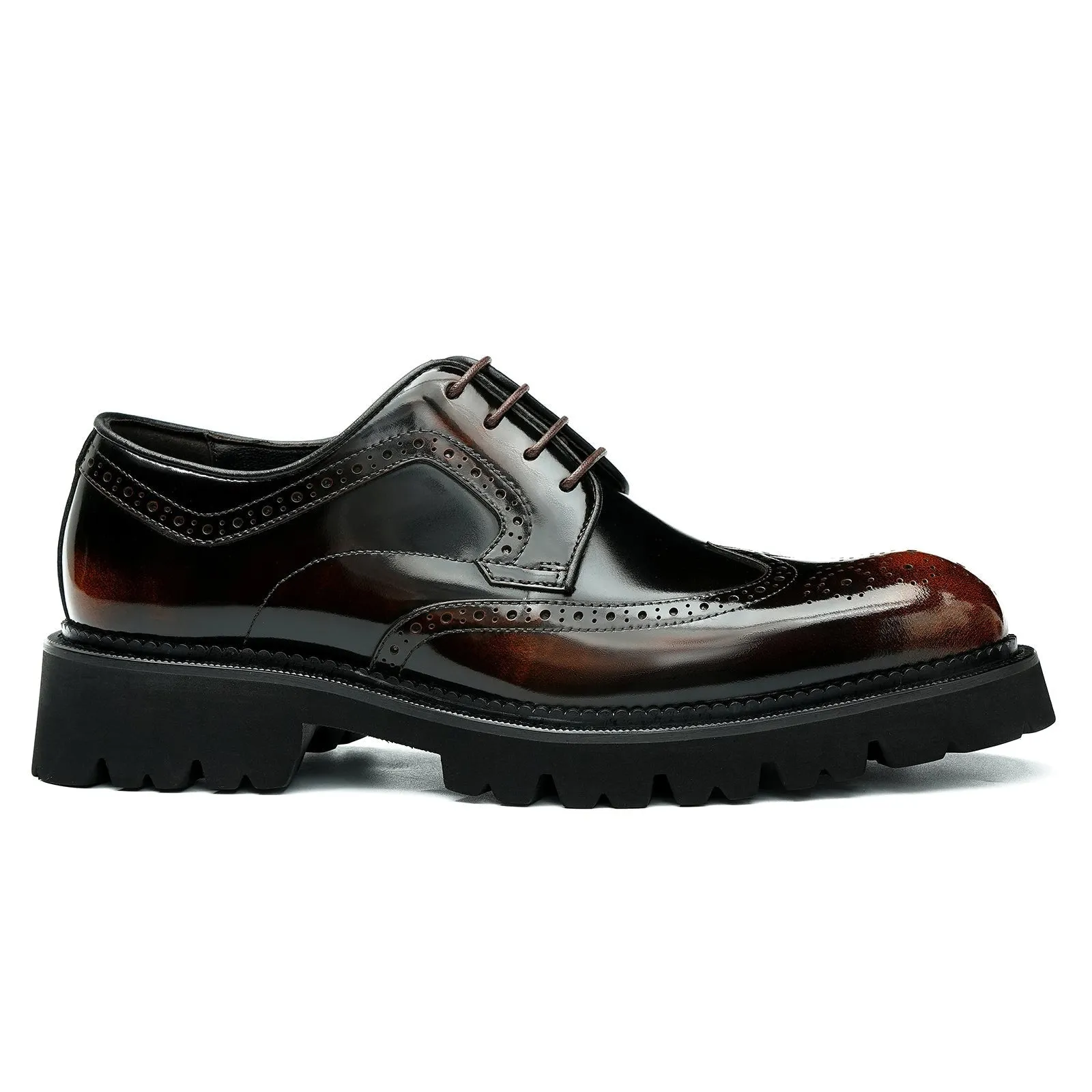 Thick sole brogue derby shoes