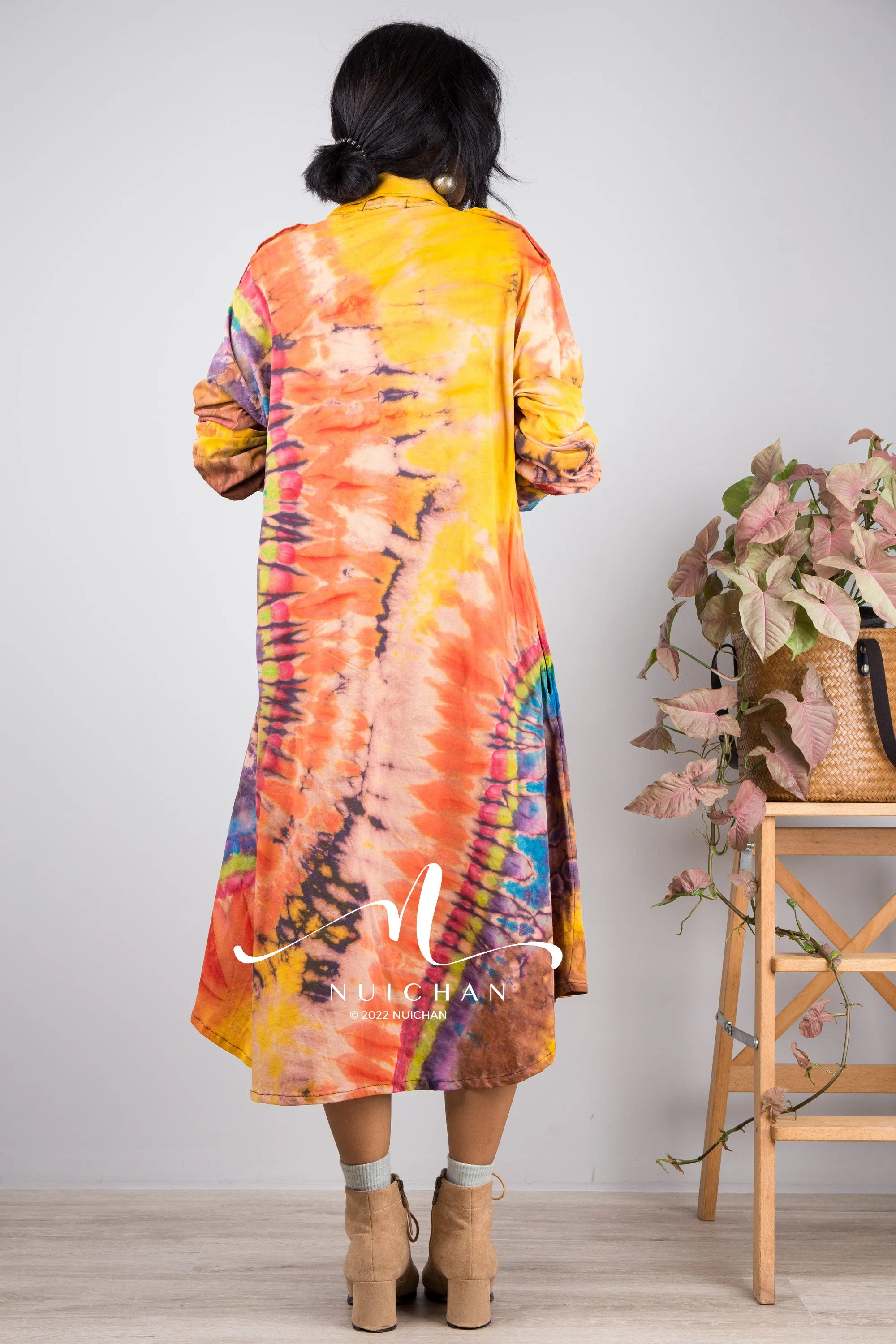 Tie dye shirt dress