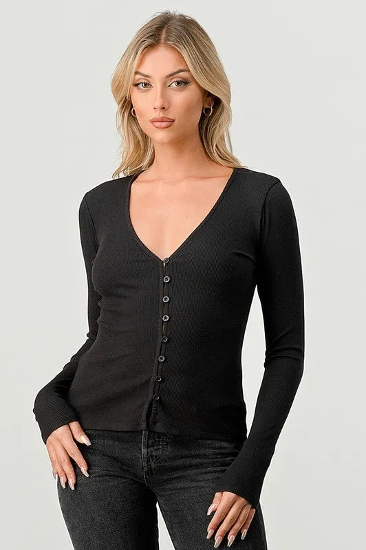 Trendy Button Front Top