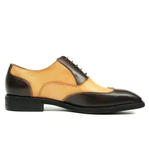 Two-tone leather Oxford shoes