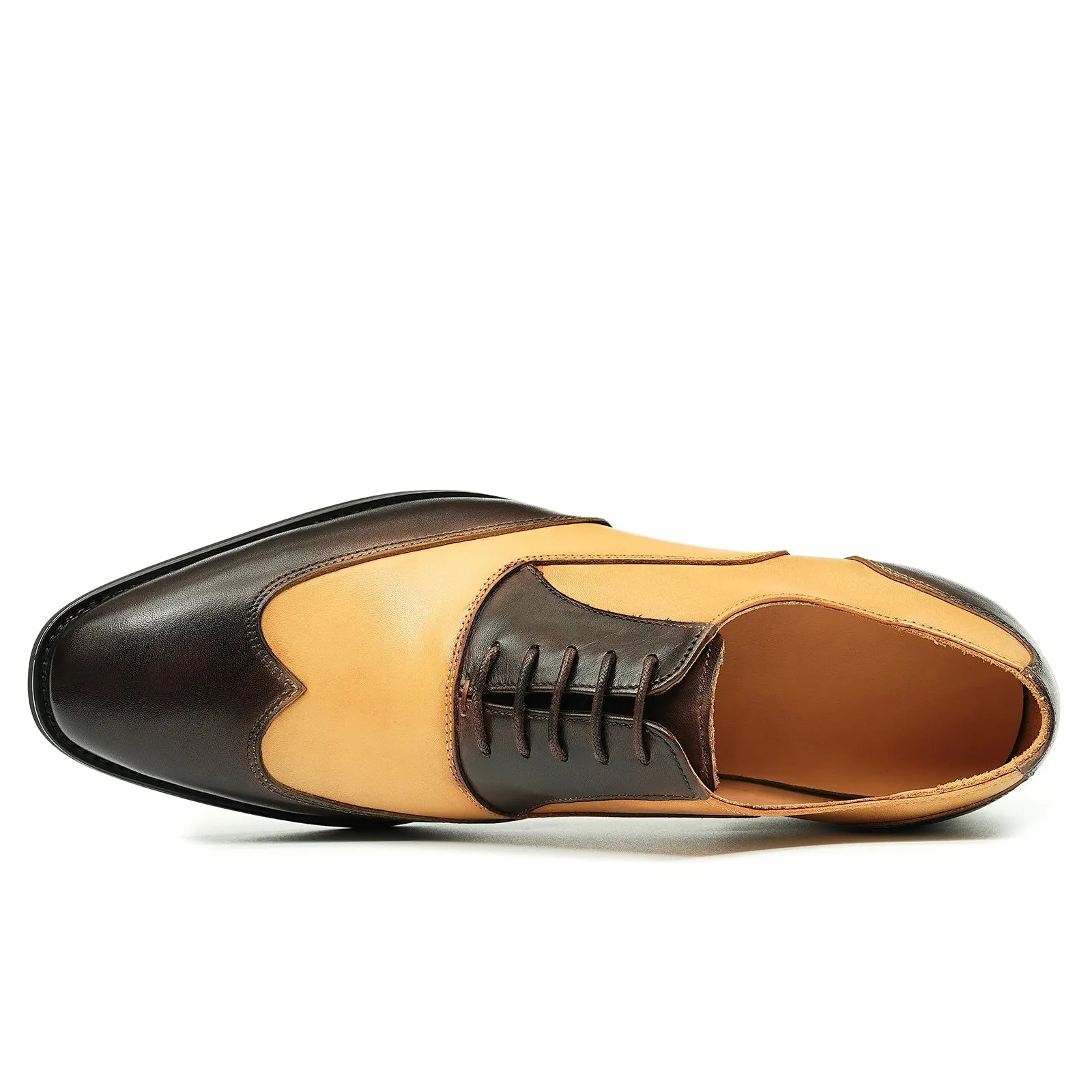 Two-tone leather Oxford shoes