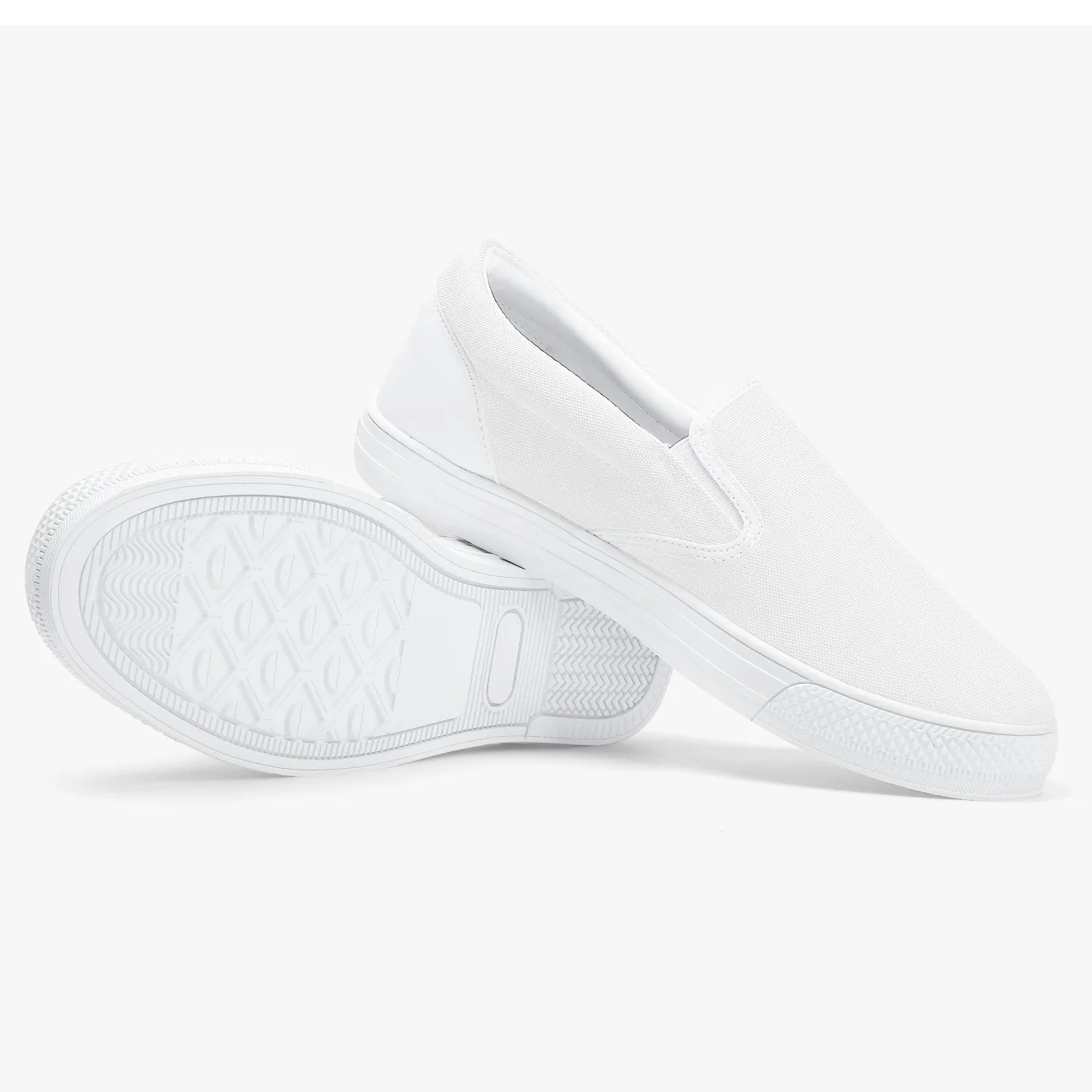 Women's Athletic Sneakers, Low Top Slip-On Canvas Sports Shoes - White