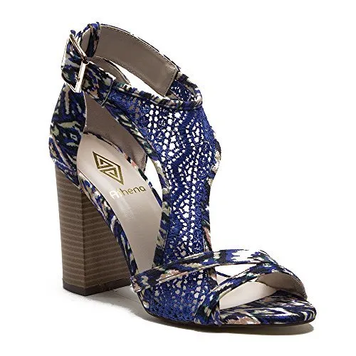 Women's Emily Chunky Block Heel Designer Lace Sandals