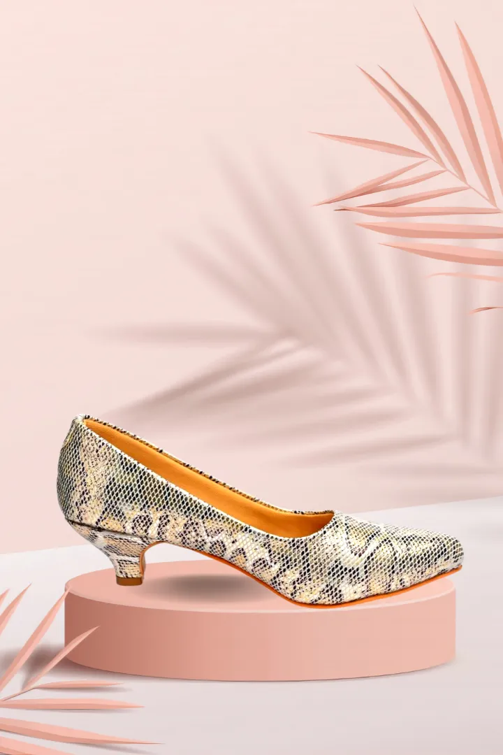 Women's Metallic Print Pumps