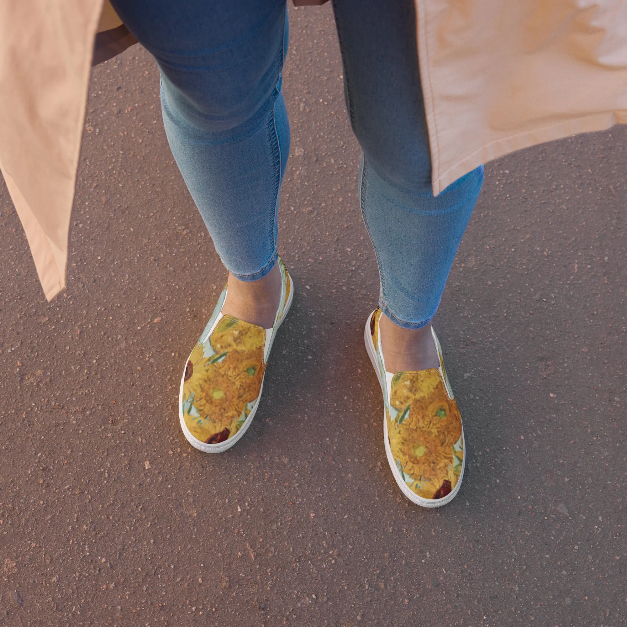 Women’s Van Gogh Inspired Sunflowers slip-on canvas shoes