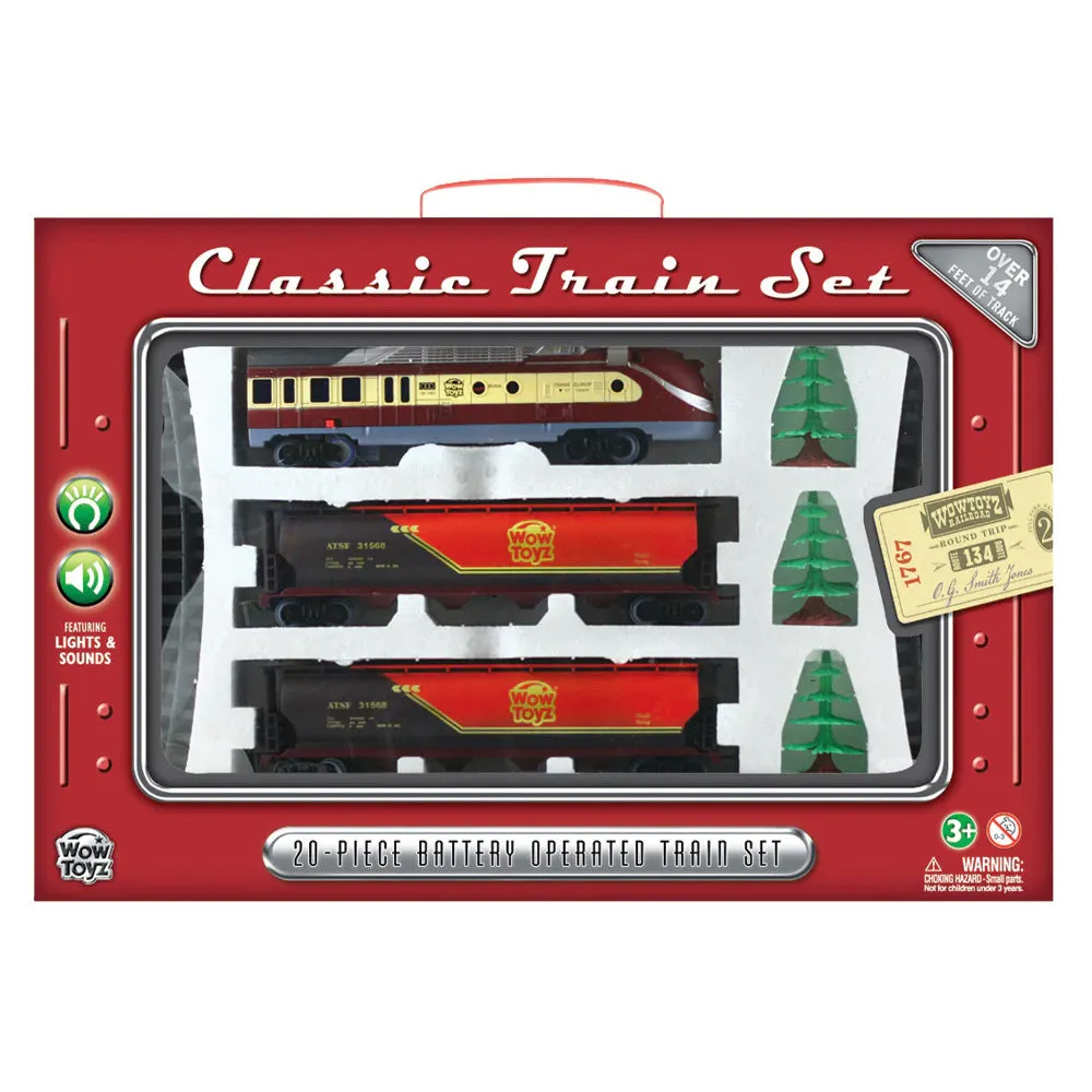 WowToyz Classic Train Set 20-piece - Diesel Engine with Tanker Cars